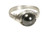 Sterling silver wire wrapped black pearl solitaire ring handmade by Jessica Luu Jewelry