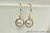14K yellow gold filled wire wrapped iridescent dove grey silver pearl drop earrings handmade by Jessica Luu Jewelry