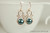 14K rose gold filled wire wrapped iridescent Tahitian peacock flat coin pearl dangle earrings handmade by Jessica Luu Jewelry