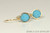 Gold Turquoise Blue Crystal Earrings - Other Metal Options Available