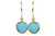 Gold Turquoise Blue Crystal Earrings - Other Metal Options Available