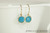 14K yellow gold filled wire wrapped turquoise Caribbean blue opal crystal drop earrings handmade by Jessica Luu Jewelry