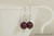 Sterling silver wire wrapped elderberry dark purple pearl dangle earrings handmade by Jessica Luu Jewelry