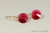 14K yellow gold filled scarlet red crystal rivoli dangle earrings handmade by Jessica Luu Jewelry