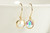 14K yellow gold filled wire wrapped iridescent clear aurora borealis crystal drop earrings handmade by Jessica Luu Jewelry
