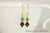 14K yellow gold filled olivine olive green siam dark red garnet crystal dangle earrings handmade by Jessica Luu Jewelry