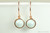 14K rose gold filled wire wrapped pastel blue pearl drop earrings handmade by Jessica Luu Jewelry