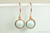 14K rose gold filled wire wrapped pastel blue pearl drop earrings handmade by Jessica Luu Jewelry