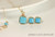 Gold Turquoise Blue Crystal Necklace - Available with Matching Earrings and Other Metal Options