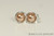 Sterling silver wire wrapped rose gold pearl stud earrings handmade by Jessica Luu Jewelry