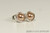 Sterling silver wire wrapped rose gold pearl stud earrings handmade by Jessica Luu Jewelry
