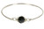 Sterling Silver Jet Black Crystal Bangle Bracelet - More Metal Options Available