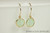 14K yellow gold filled wire wrapped light green chrysolite opal crystal drop earrings handmade by Jessica Luu Jewelry