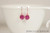 14K rose gold filled wire wrapped fuchsia pink purple crystal drop earrings handmade by Jessica Luu Jewelry