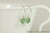 Sterling silver wire wrapped erinite green crystal drop earrings handmade by Jessica Luu Jewelry