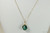 14k yellow gold filled wire wrapped pendant on chain necklace with emerald green crystal handmade  by Jessica Luu Jewelry