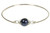 Sterling Silver Navy Blue Pearl Bangle Bracelet - Available in Other Metal Choices