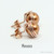 14K rose gold filled wire wrapped copper pearl stud earring handmade by Jessica Luu Jewelry