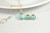 Gold Blue Green Crystal Stud Earrings - Available with Matching Necklace and Other Metal Options