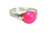 Sterling silver wire wrapped neon pink  pearl ring handmade by Jessica Luu Jewelry