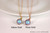Rose Gold Iridescent Light Blue Pearl Earrings - Available with Matching Necklace and Other Metal Options