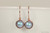 14K rose gold filled wire wrapped iridescent light blue pearl drop earrings handmade by Jessica Luu Jewelry