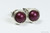 Sterling silver wire wrapped dark purple elderberry pearl stud earrings handmade by Jessica Luu Jewelry