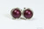 Sterling silver wire wrapped dark purple elderberry pearl stud earrings handmade by Jessica Luu Jewelry