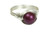 Sterling silver wire wrapped dark purple elderberry pearl solitaire ring handmade by Jessica Luu Jewelry
