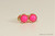 14K yellow gold filled neon pink pearl stud earrings handmade by Jessica Luu Jewelry