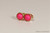 14K yellow gold filled neon pink pearl stud earrings handmade by Jessica Luu Jewelry