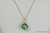 14K yellow gold filled wire wrapped eden green pearl solitaire pendant on chain necklace handmade by Jessica Luu Jewelry