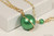 14K yellow gold filled wire wrapped eden green pearl solitaire pendant on chain necklace handmade by Jessica Luu Jewelry