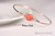 Gold Orange Coral Bangle Bracelet - Other Metal Options Available