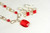 Gold Red Crystal Earrings - Available with Matching Necklace