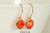 Sterling Silver Orange Red Crystal Earrings - Other Metal Options Available