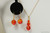 Sterling Silver Orange Red Crystal Earrings - Other Metal Options Available