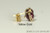 14K yellow gold filled wire wrapped blackberry purple pearl stud earrings handmade by Jessica Luu Jewelry