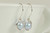 Sterling silver wire wrapped iridescent light dreamy blue pearl drop earrings handmade by Jessica Luu Jewelry