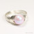 Sterling silver wire wrapped 8mm iridescent light pink pearl solitaire ring handmade by Jessica Luu Jewelry