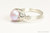 Sterling silver wire wrapped 8mm iridescent light pink pearl solitaire ring handmade by Jessica Luu Jewelry