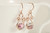 14K rose gold filled wire wrapped lilac shadow purple crystal dangle earrings handmade by Jessica Luu Jewelry