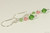 Sterling Silver Green and Peach Crystal Necklace - Available with Matching Earrings