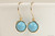 14K yellow gold filled wire wrapped turquoise blue drop earrings handmade by Jessica Luu Jewelry