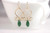 14K yellow gold filled wire wrapped palace green opal crystal briolette dangle earrings handmade by Jessica Luu Jewelry