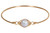 Gold Powder Blue Pearl Bangle Bracelet - Available in Other Metal Choices