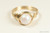 14K yellow gold filled wire wrapped pearlescent white pearl solitaire ring handmade by Jessica Luu Jewelry