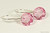 Sterling silver light rose pink crystal dangle earrings handmade by Jessica Luu Jewelry