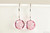 Sterling silver light rose pink crystal dangle earrings handmade by Jessica Luu Jewelry