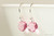 Sterling silver light rose pink crystal dangle earrings handmade by Jessica Luu Jewelry